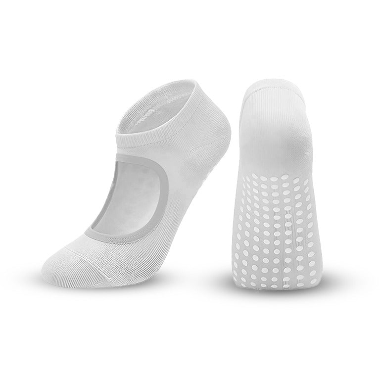 Cotton Yoga Grip Socks - White