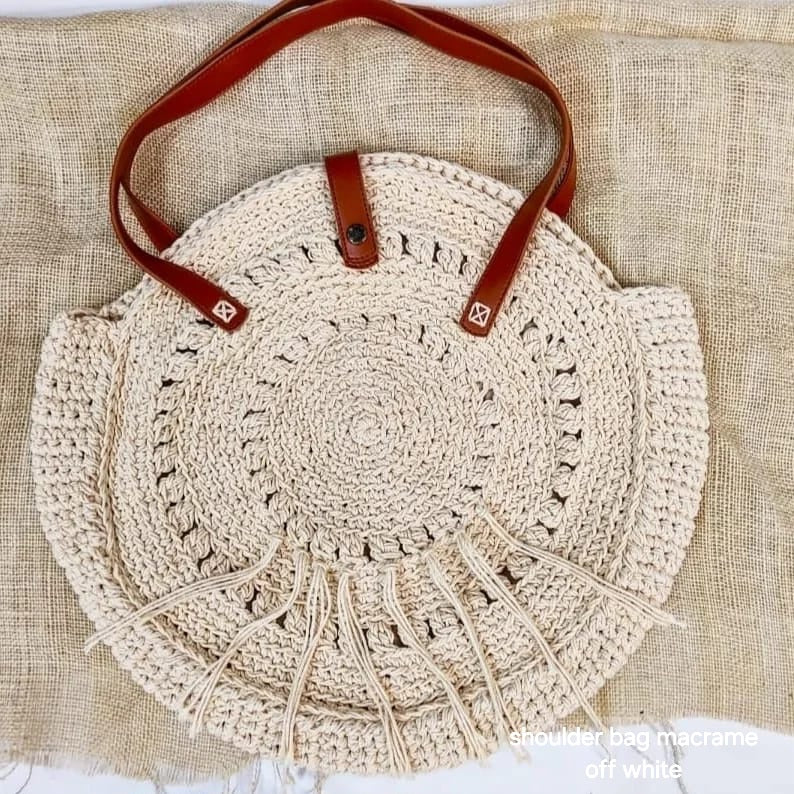 Macrame Shoulder Bag - Off White