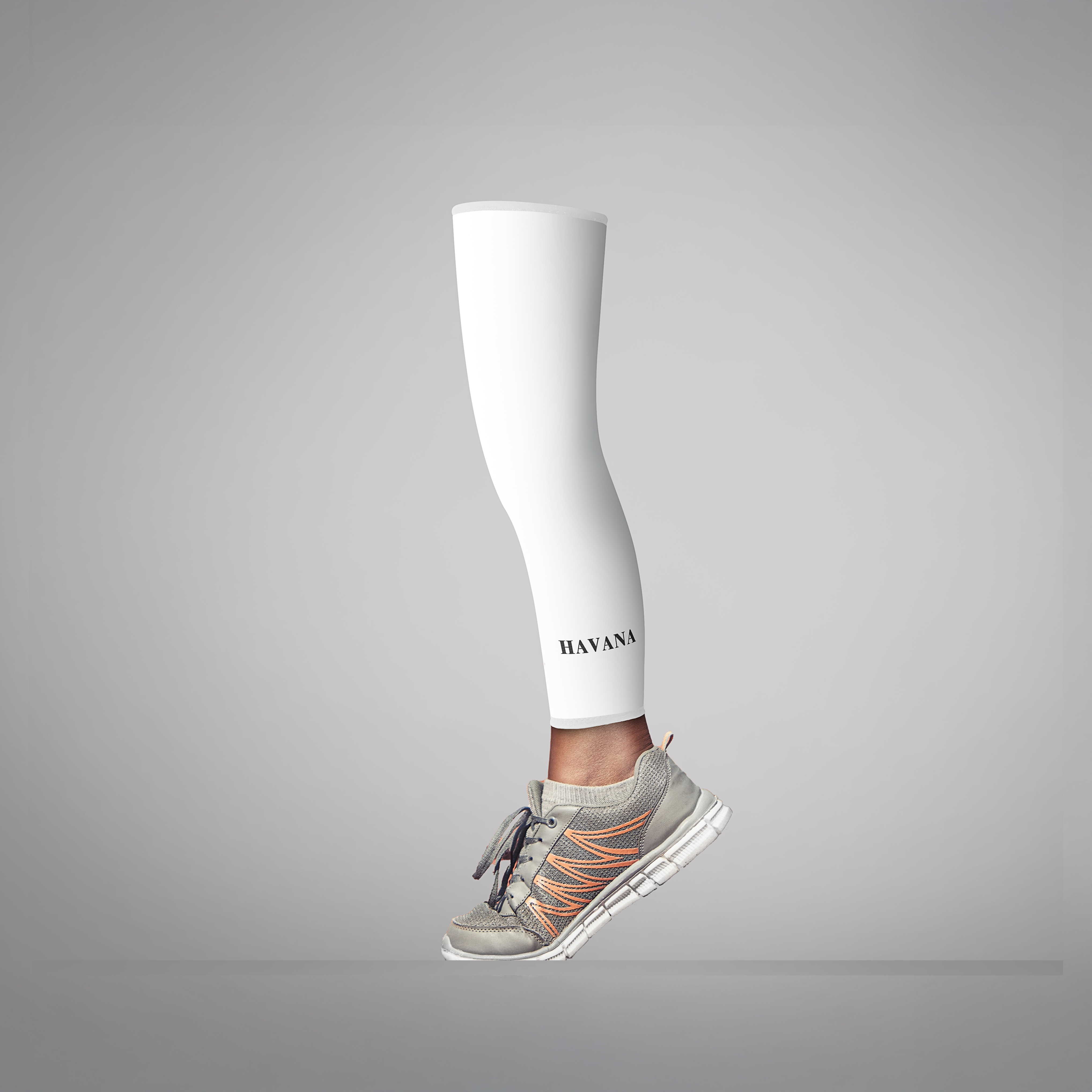 Cotton Sleeve Leg White Compression Socks - White