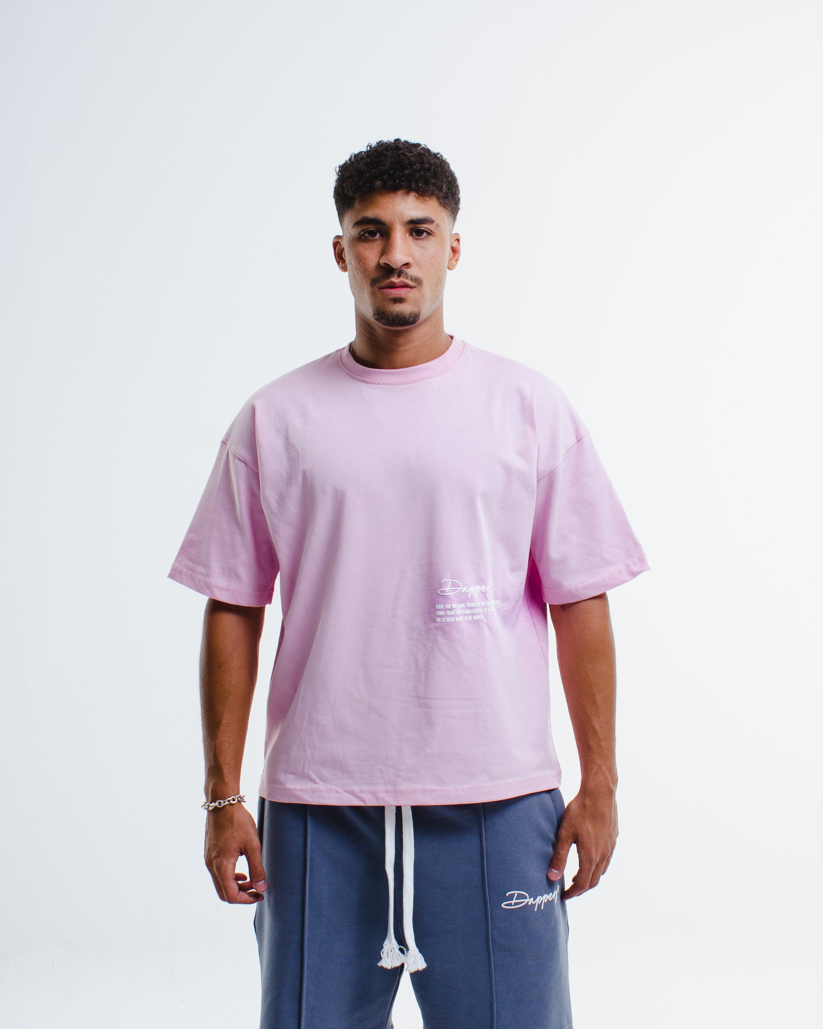 Cotton Graphic Oversized T-Shirt – Light Pink