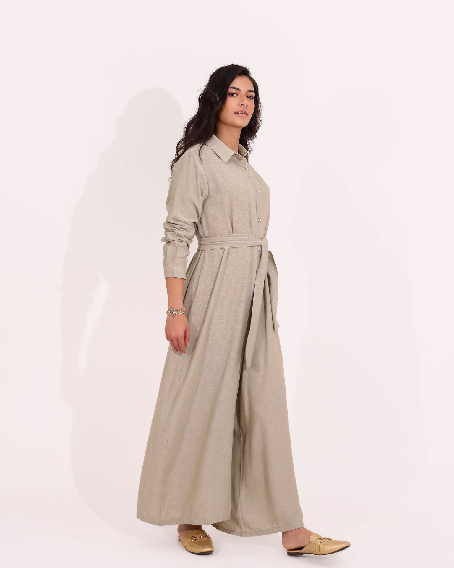 Long Sleeves Jumpsuit With Belt