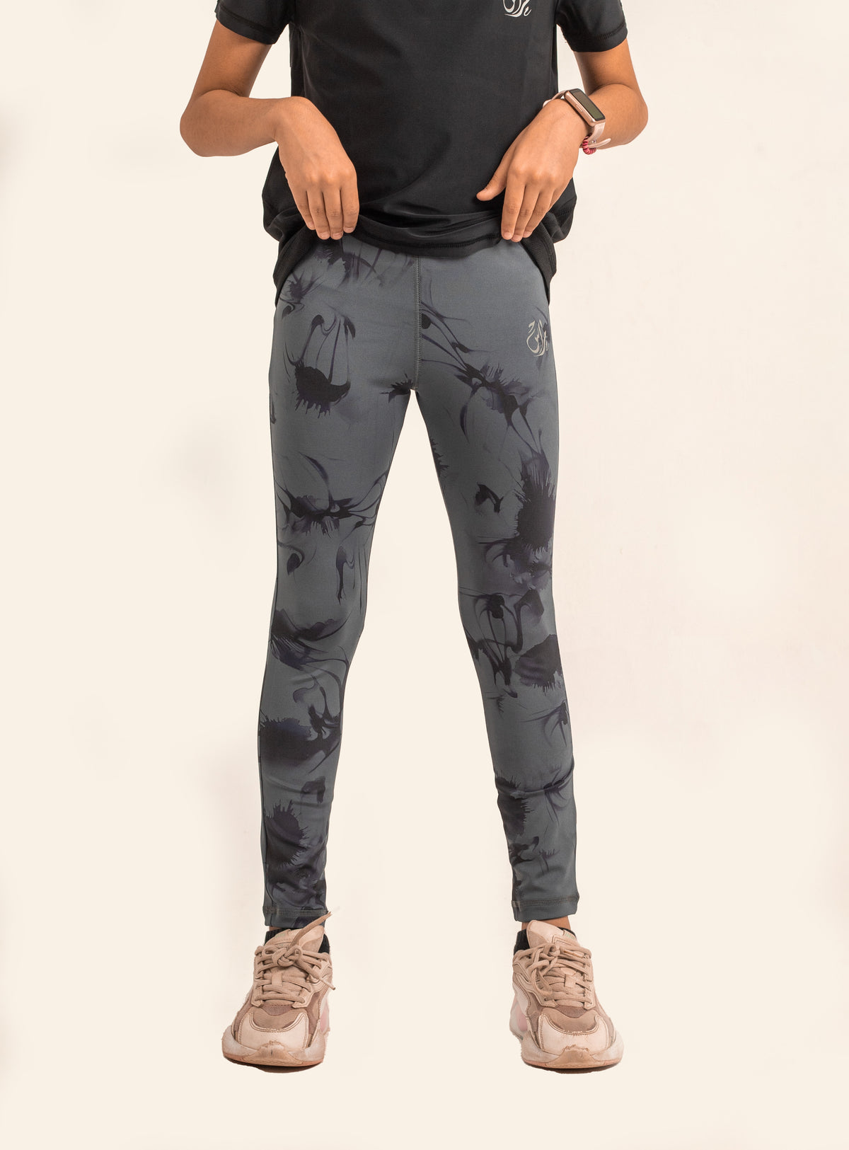 Urban Flow Printed Dri-Fit Leggings - Grey