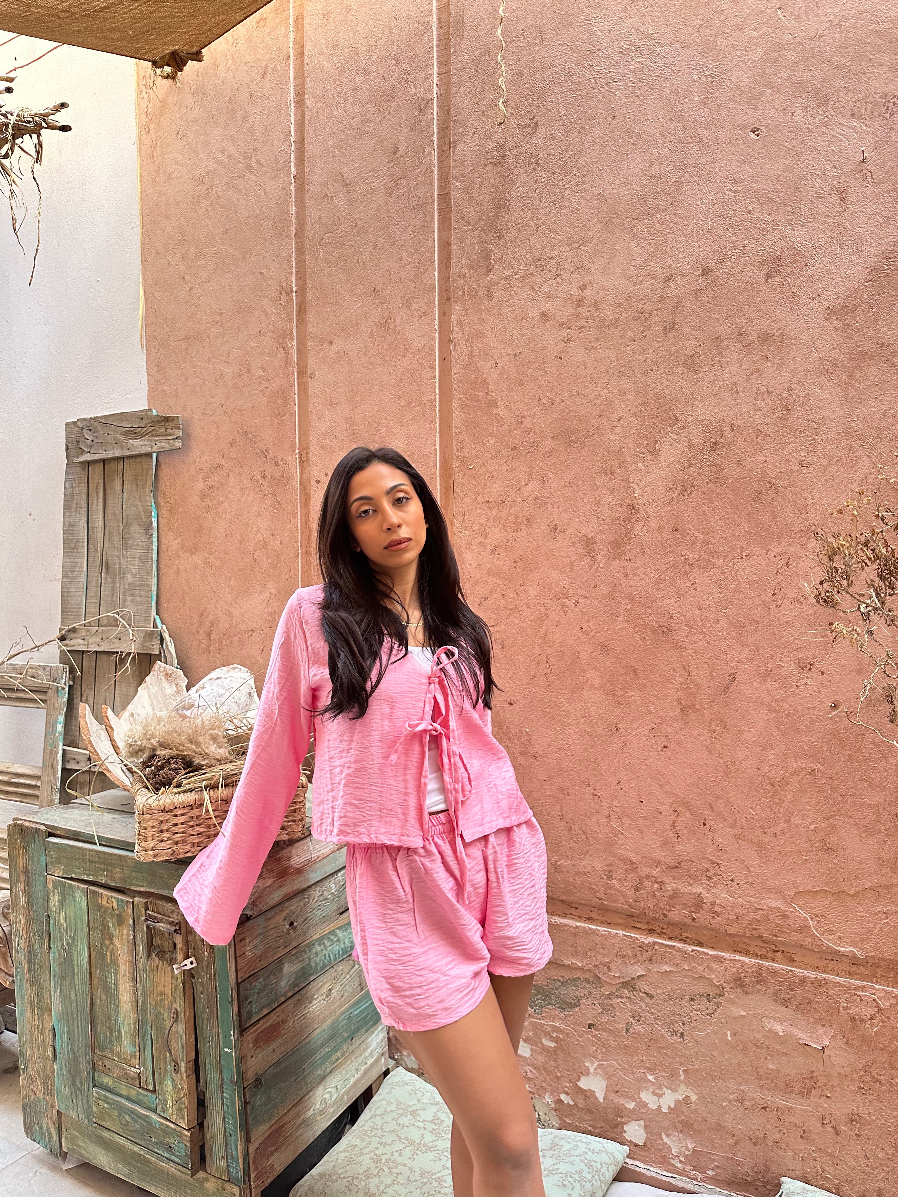 Boho Linen Short - Pink