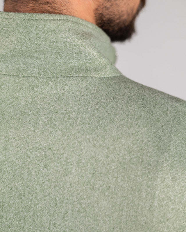 Wool Solid Quarter-Zip Sweatshirt – Sage Green
