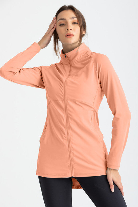 Solid Zip-Up Sports Performance Jacket – Canyon Clay