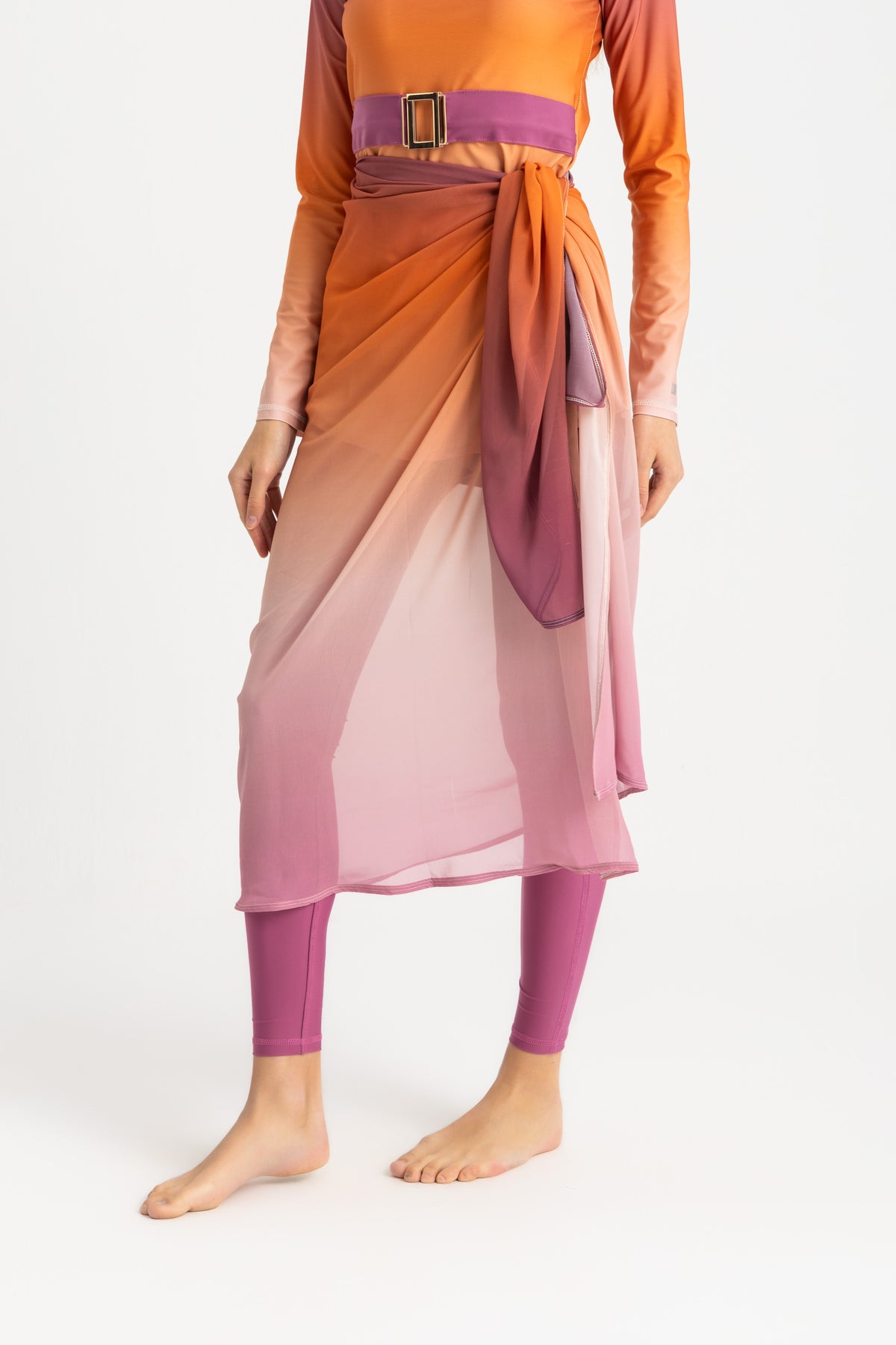 Chiffon Wrap Long Skirt - Multicolor