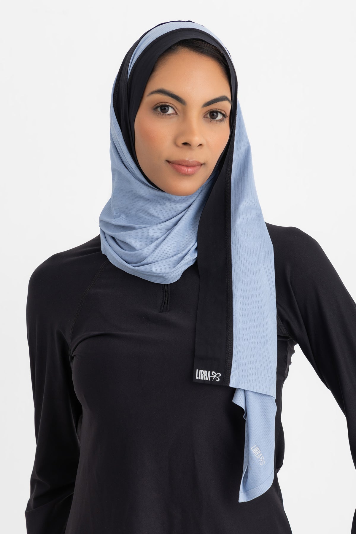Lycra Performance Veil - Black & Ice-Blue