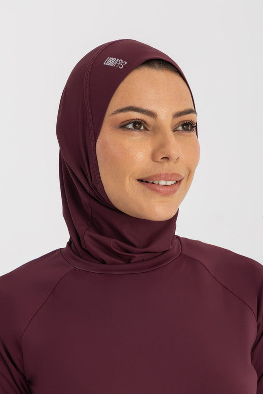 Solid Ultra-Fit Swim Hijab – Deep Cherry