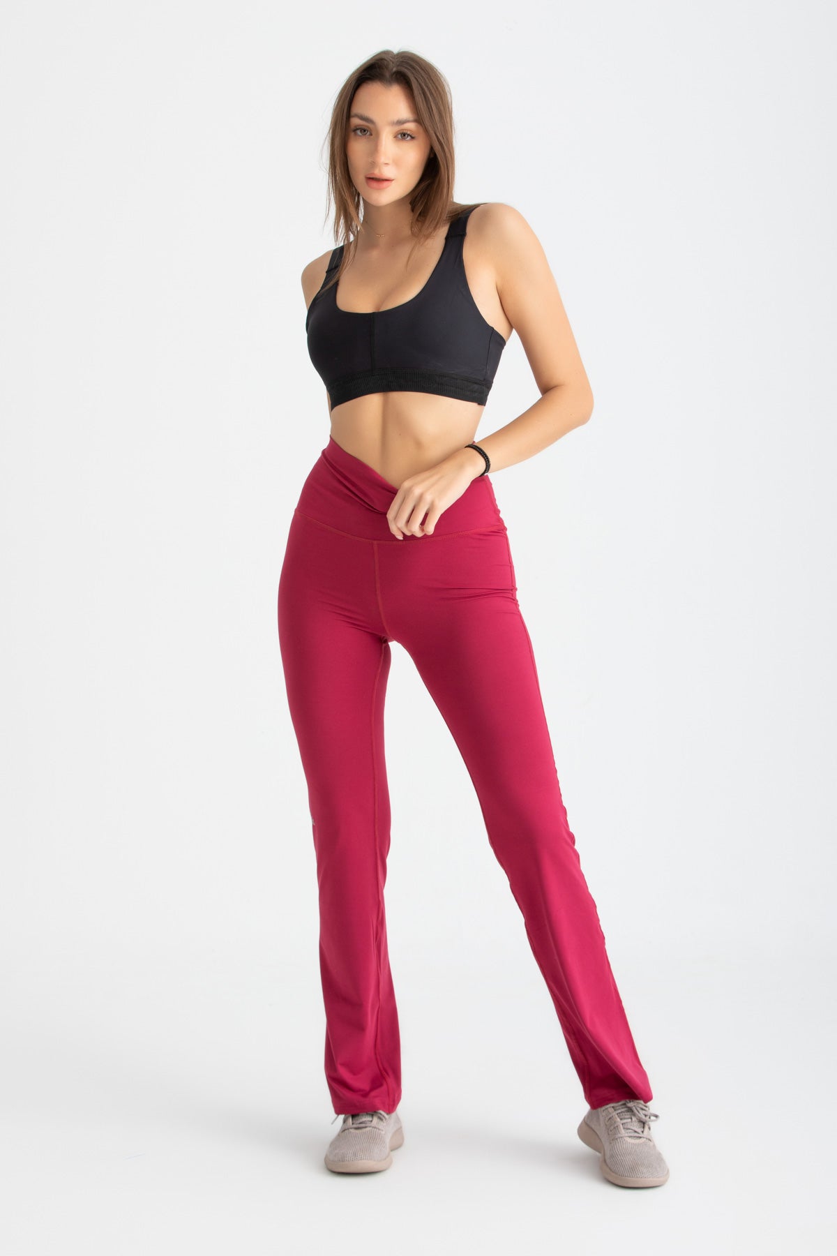 Lycra Flare Leggings - Red