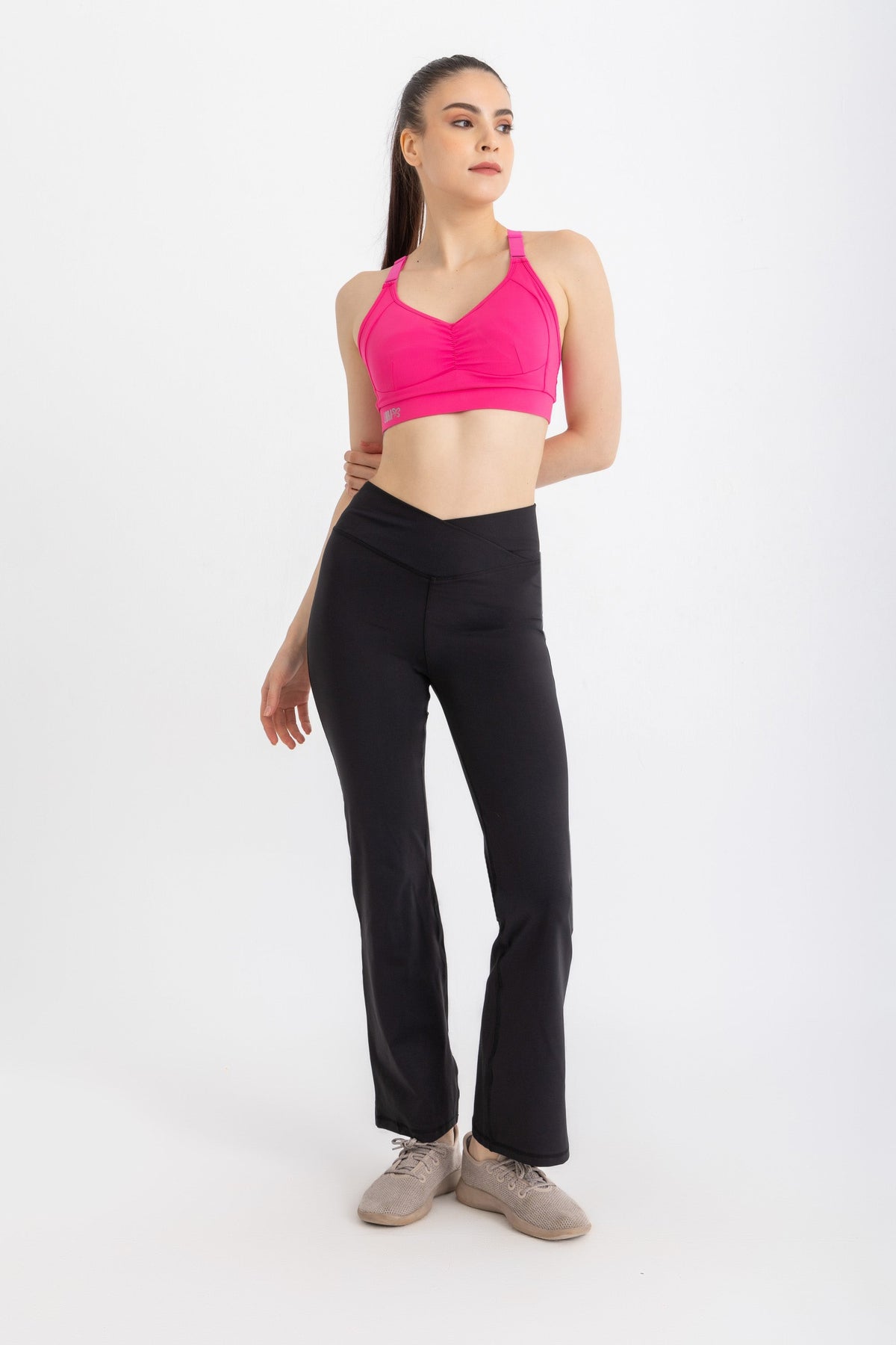 Lycra V-Flare Leggings - Black
