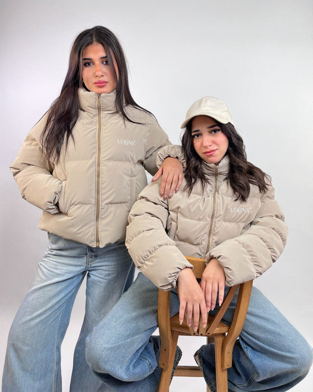 Waterproof Solid Puffer Jacket – Café