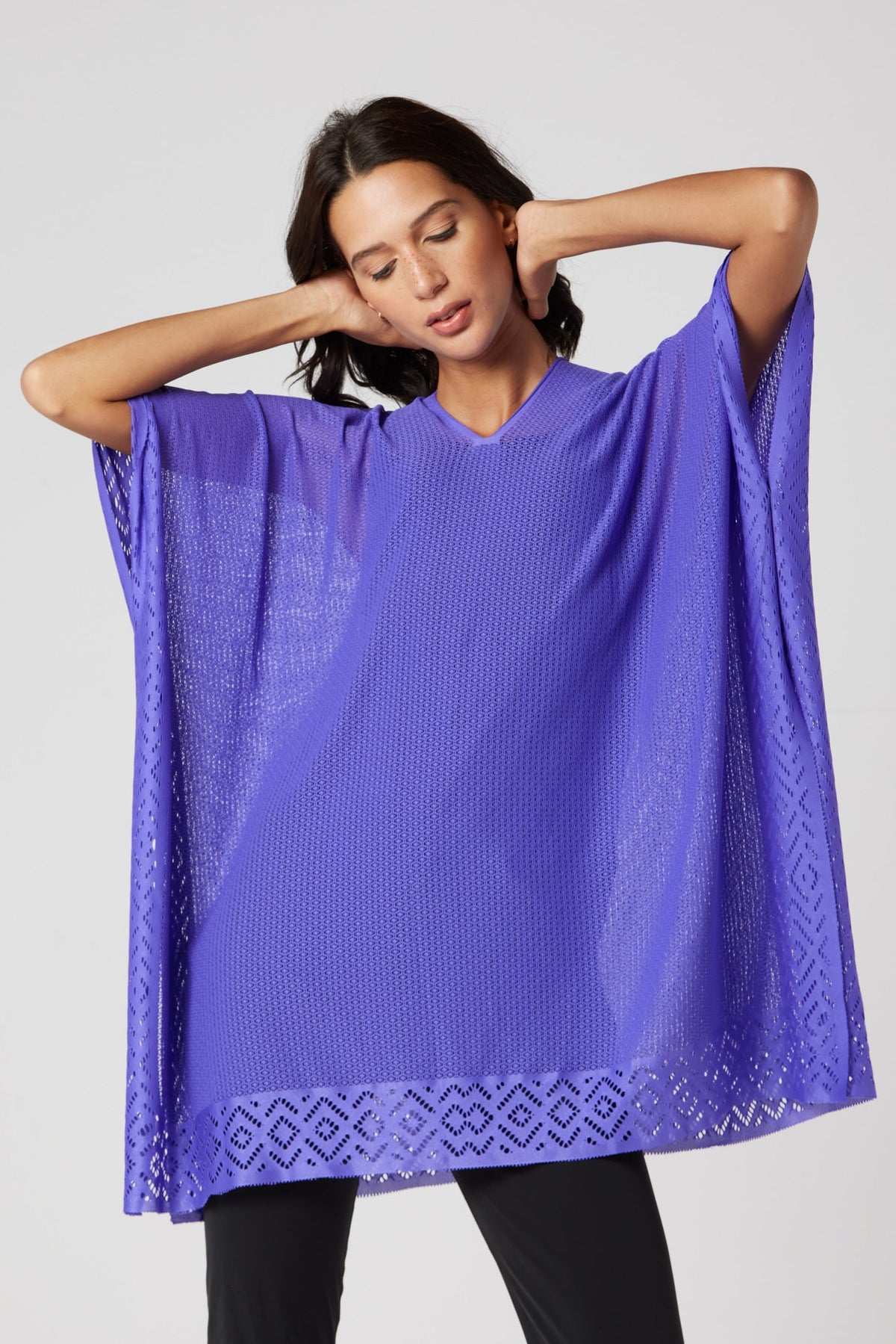 Lycra Geometric Cover-Up - Violet