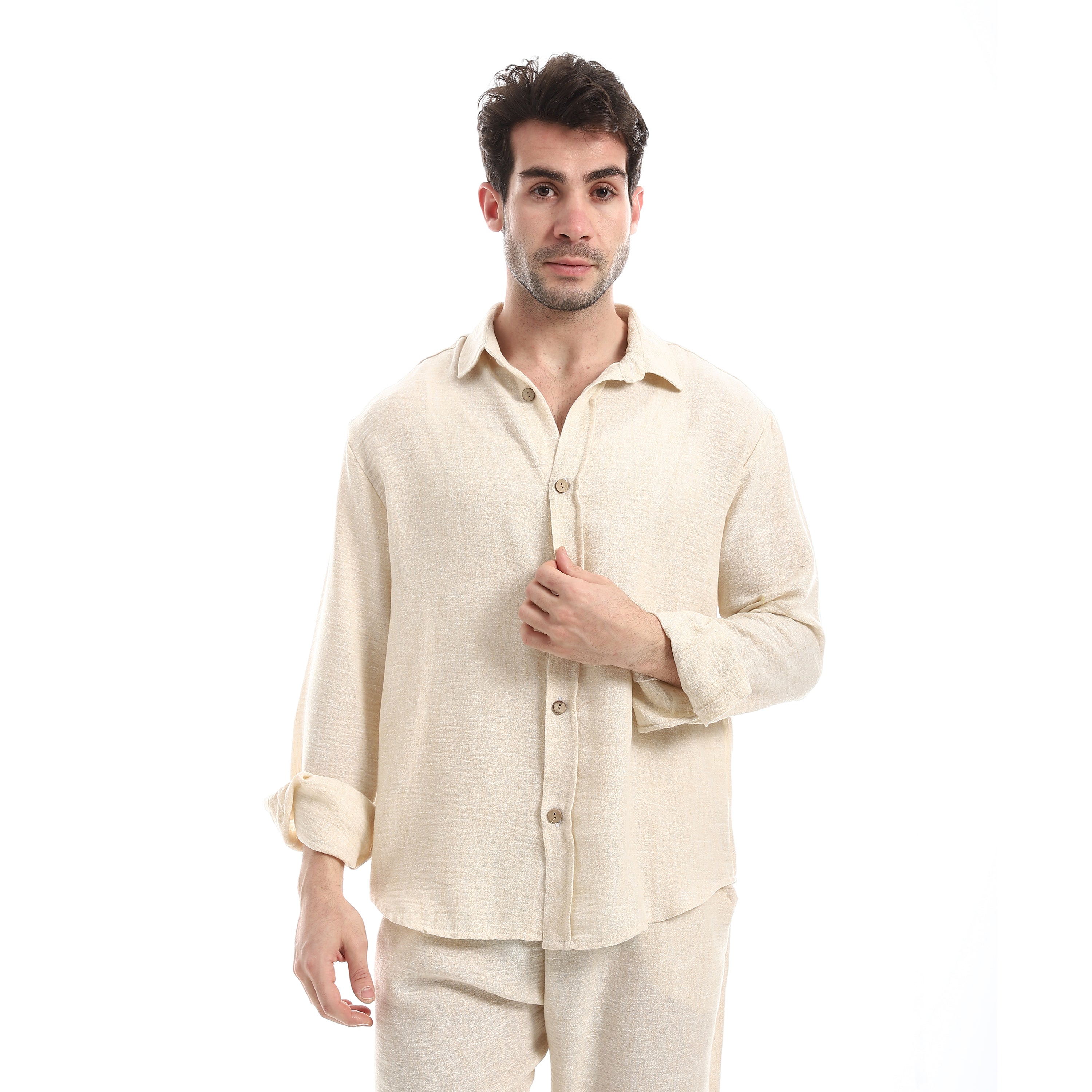 Relaxed Breathable Shirt - Beige