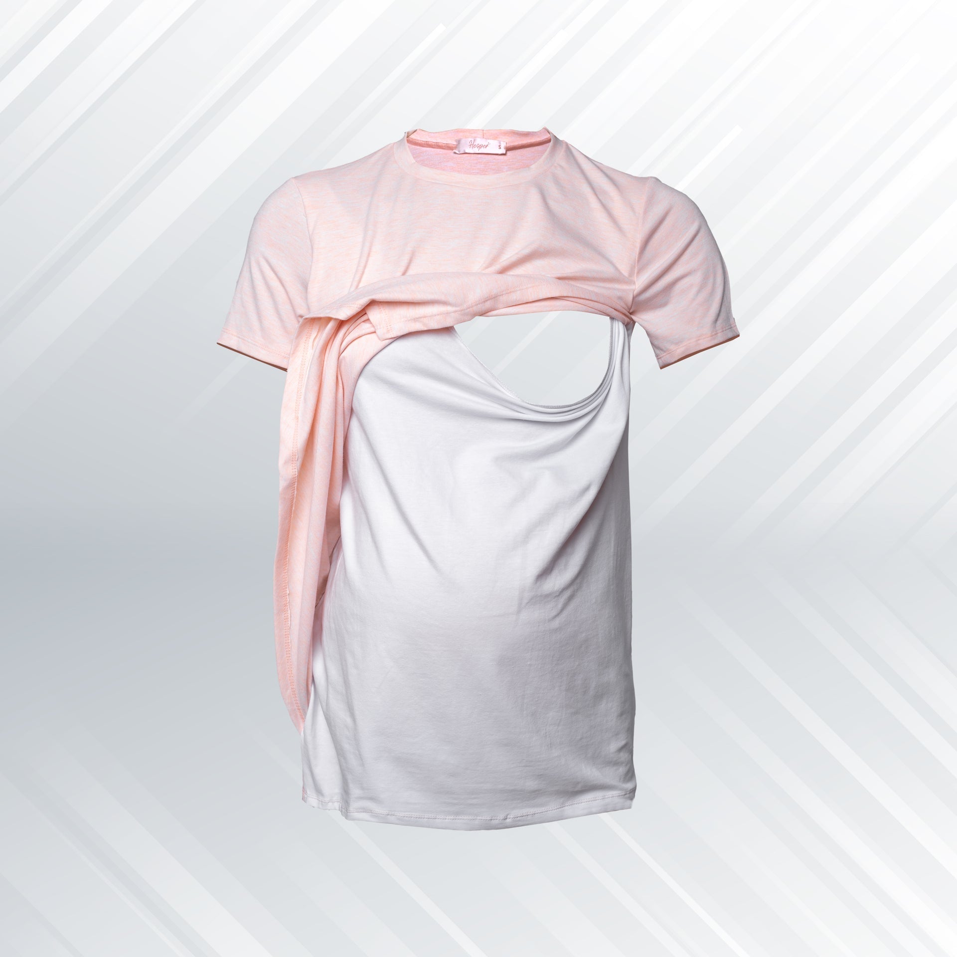 Cotton Stretch Diagonal-Nursing Maternity Shirt
