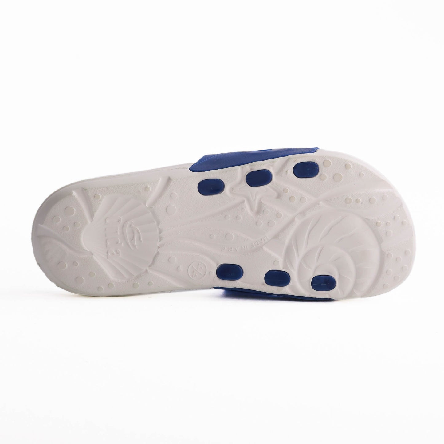 EVA Textured New Delhi Men Slippers - White & Blue