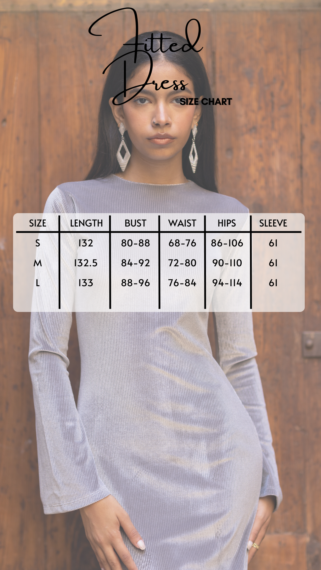 Velvet Fitted Dress - Silver