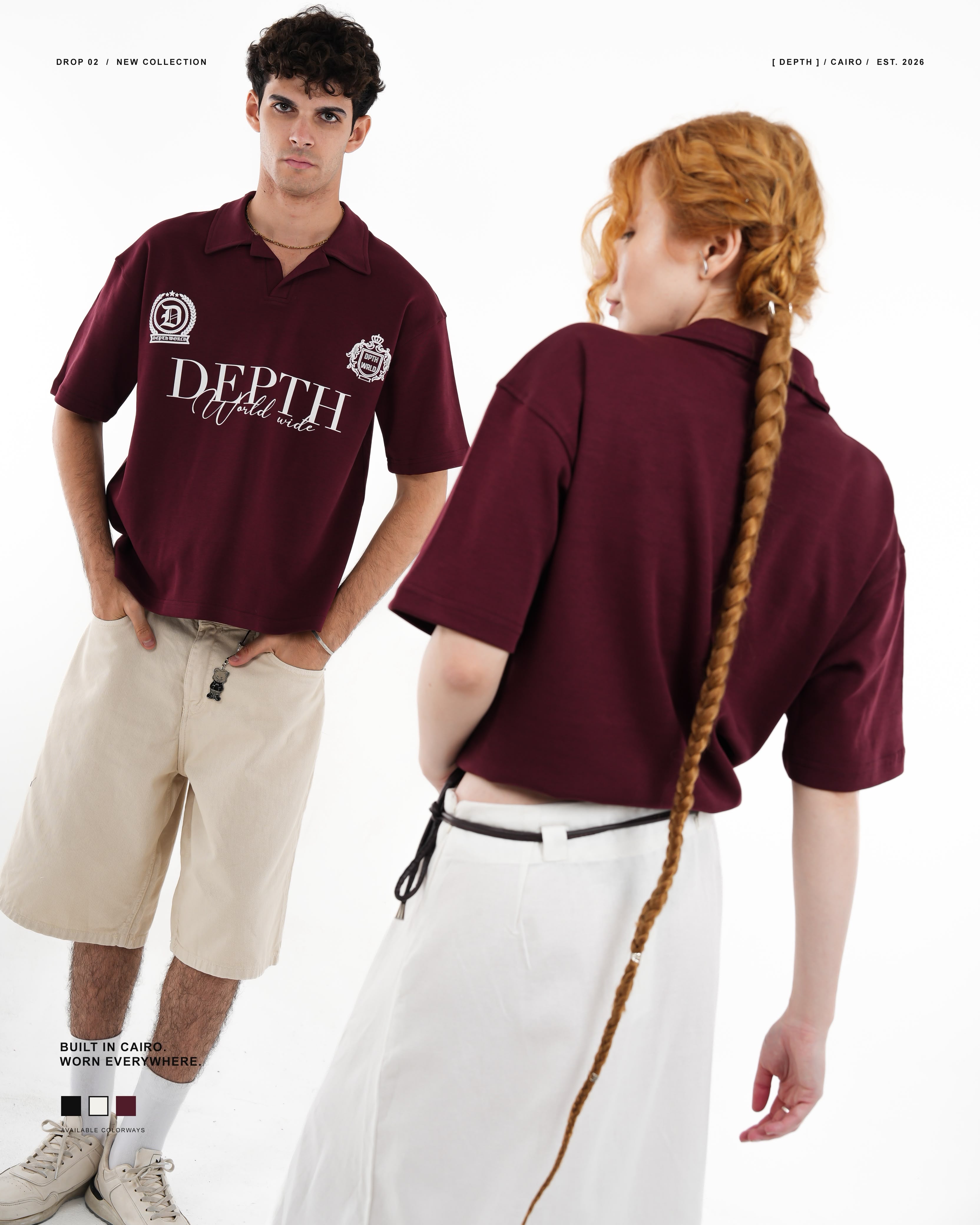Street Chic Polo Shirt - Burgundy