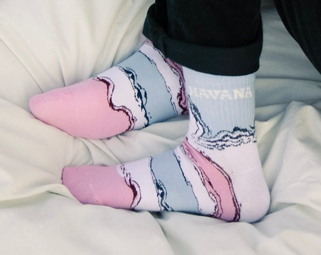 Cotton Tie-Dye Crew Socks - Multicolor