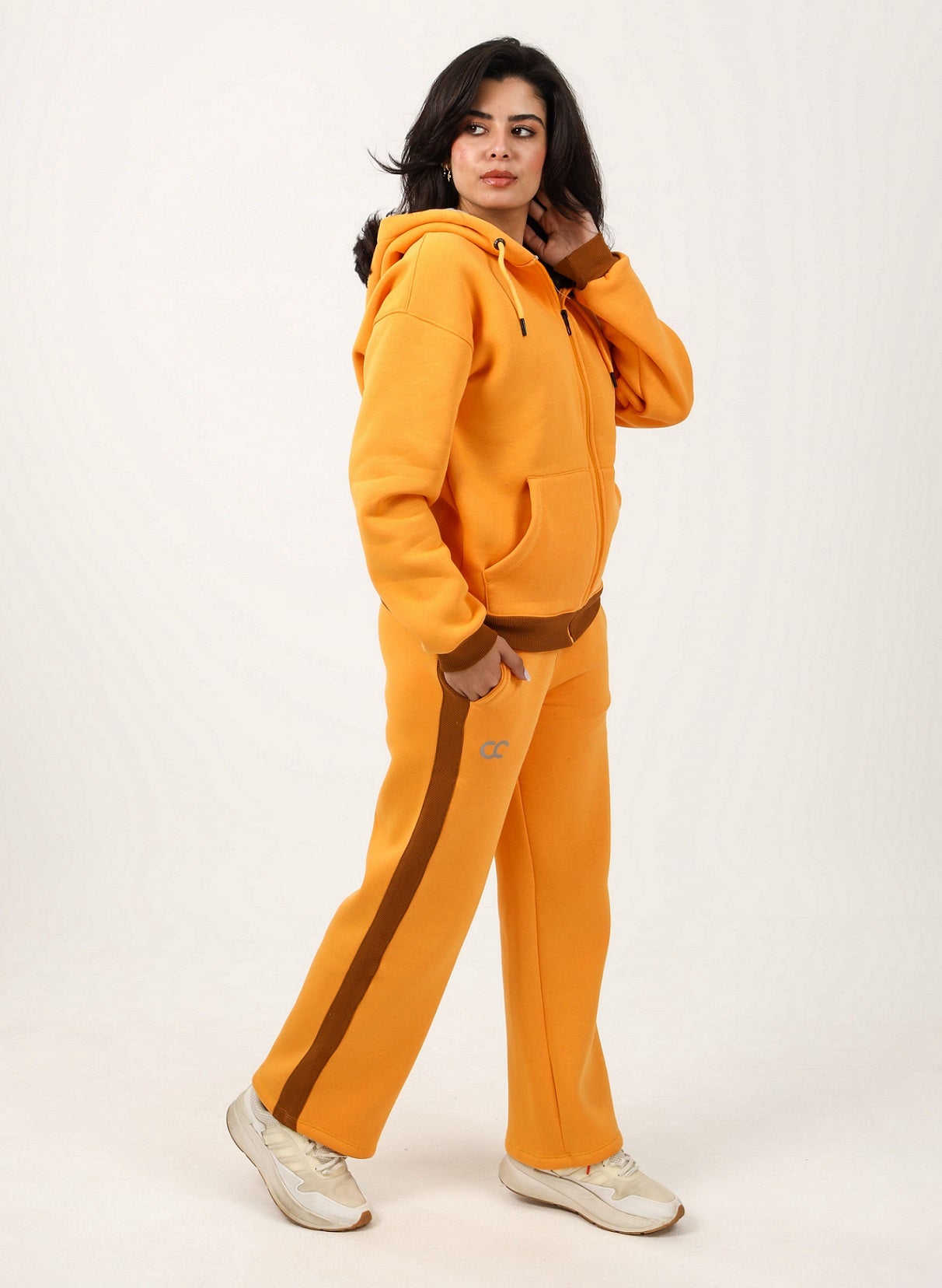 Bi-Tone Front Zipper Hoodie