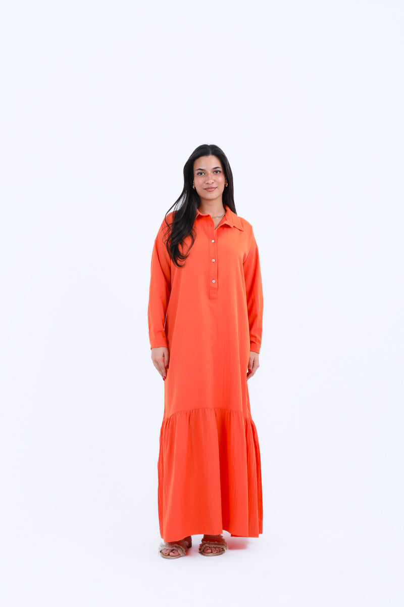 Half Buttons Dress