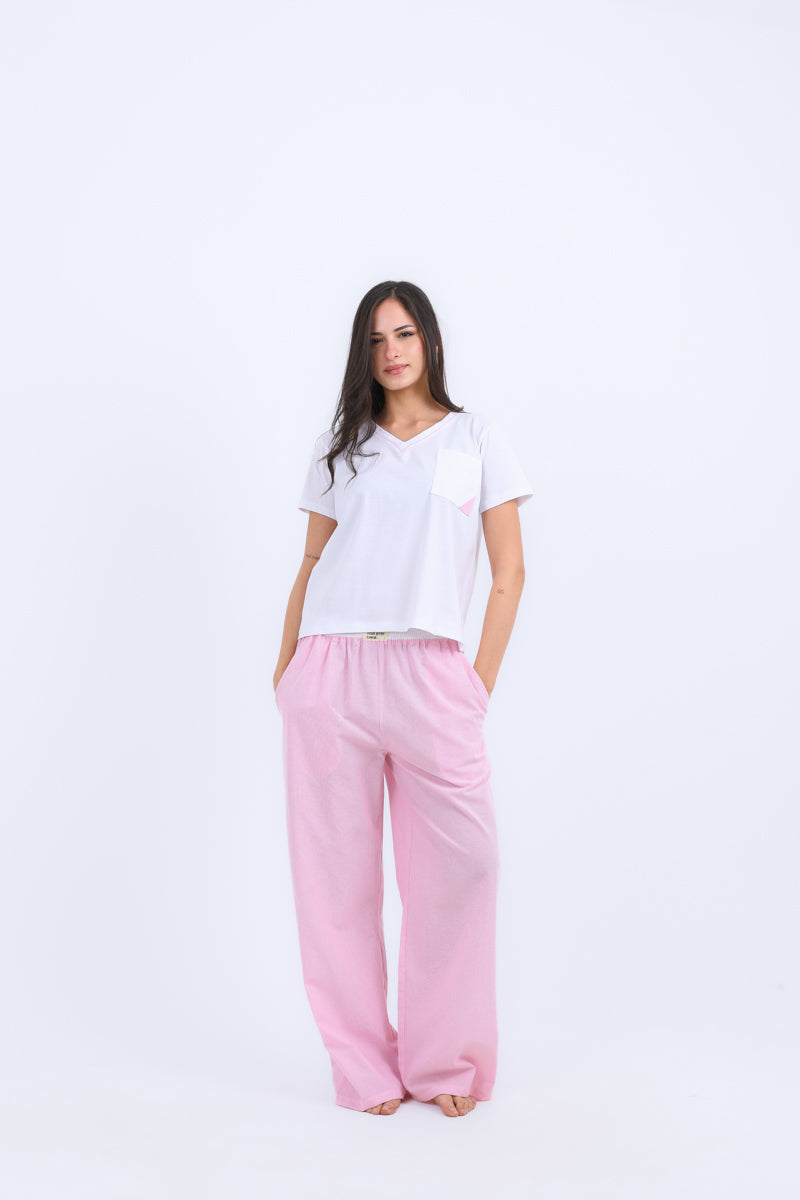 HS 111- Strip Pants WIth basic Shirt
