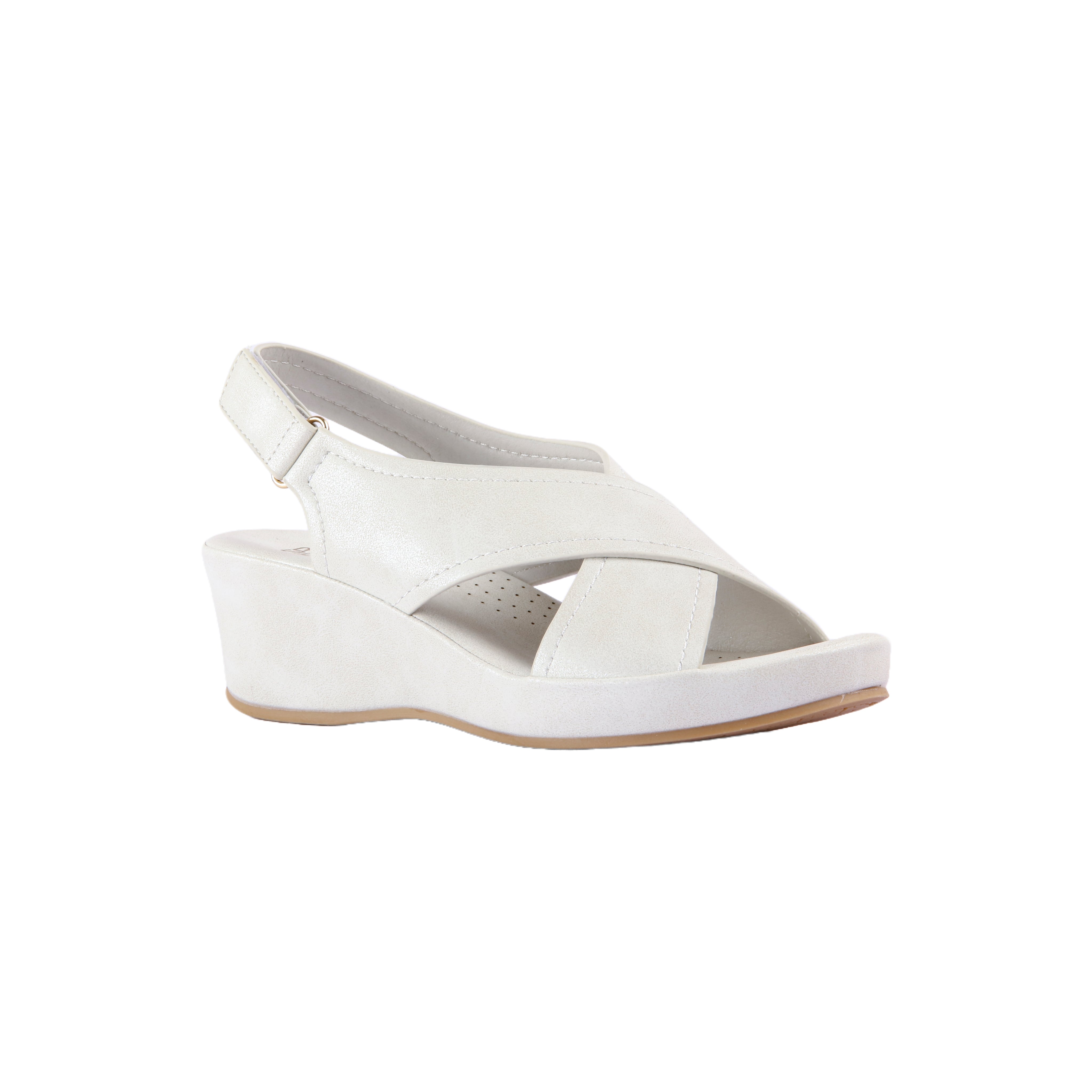 Cross Strap Comfort Sandals - Off White