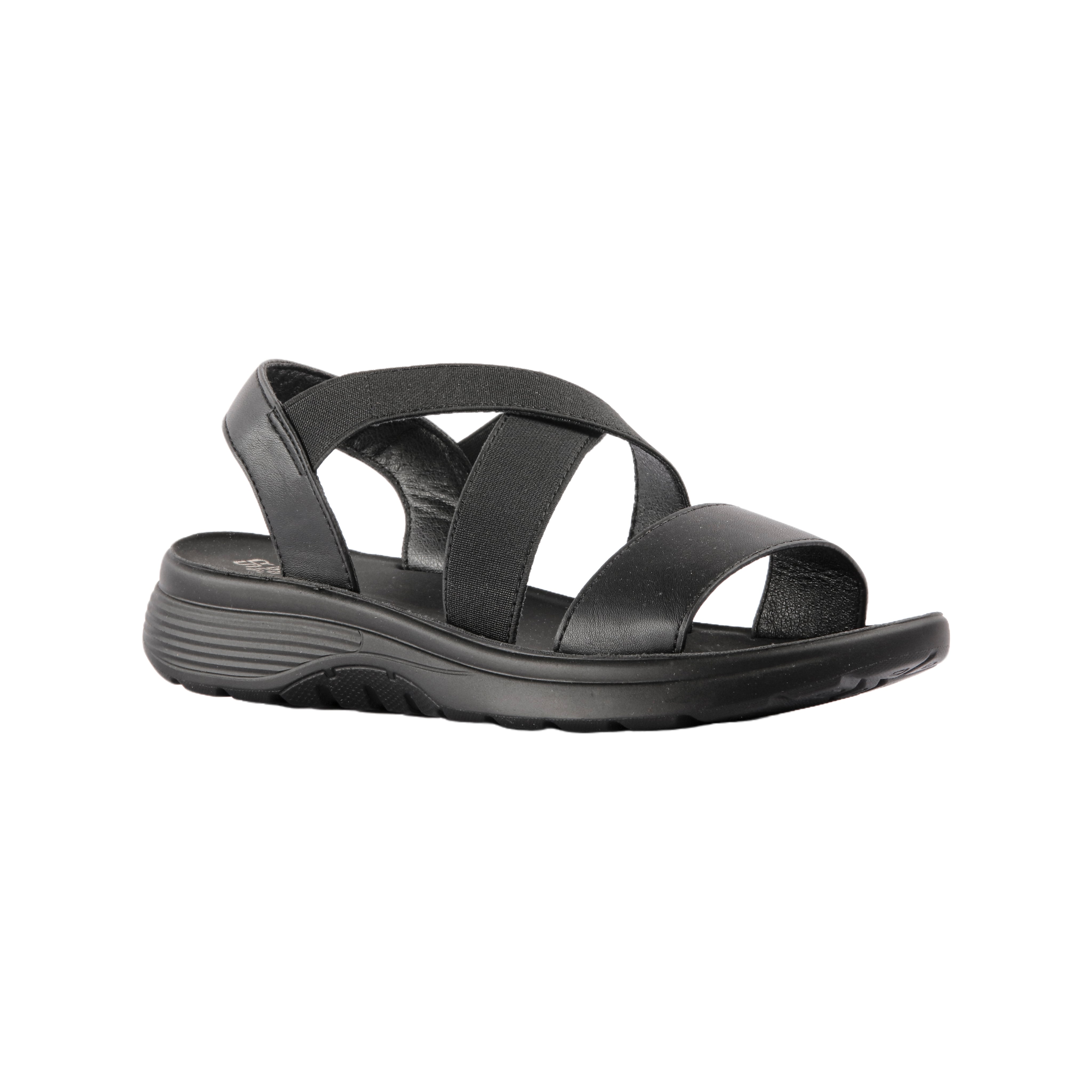 Flat platform sandals - black