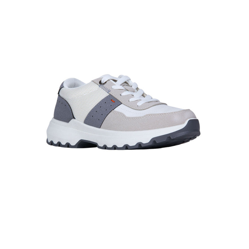 Mesh & PU Leather Colorblock Sneakers – Multicolor