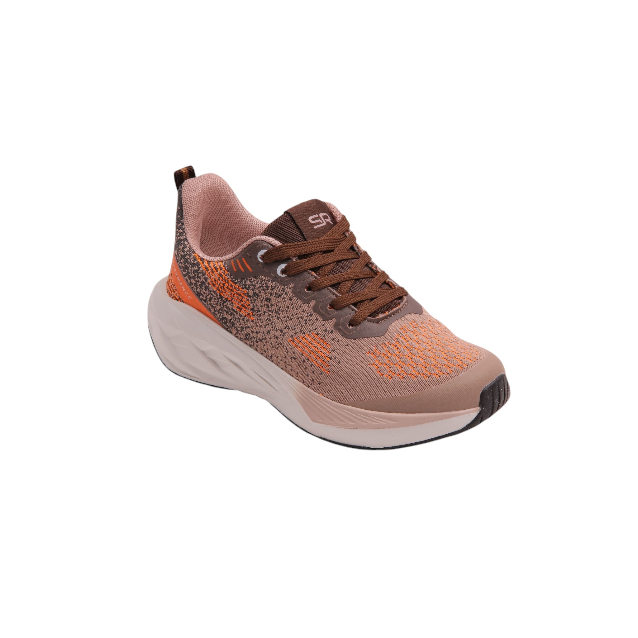 Breathable Knit Running Sneakers - Brown