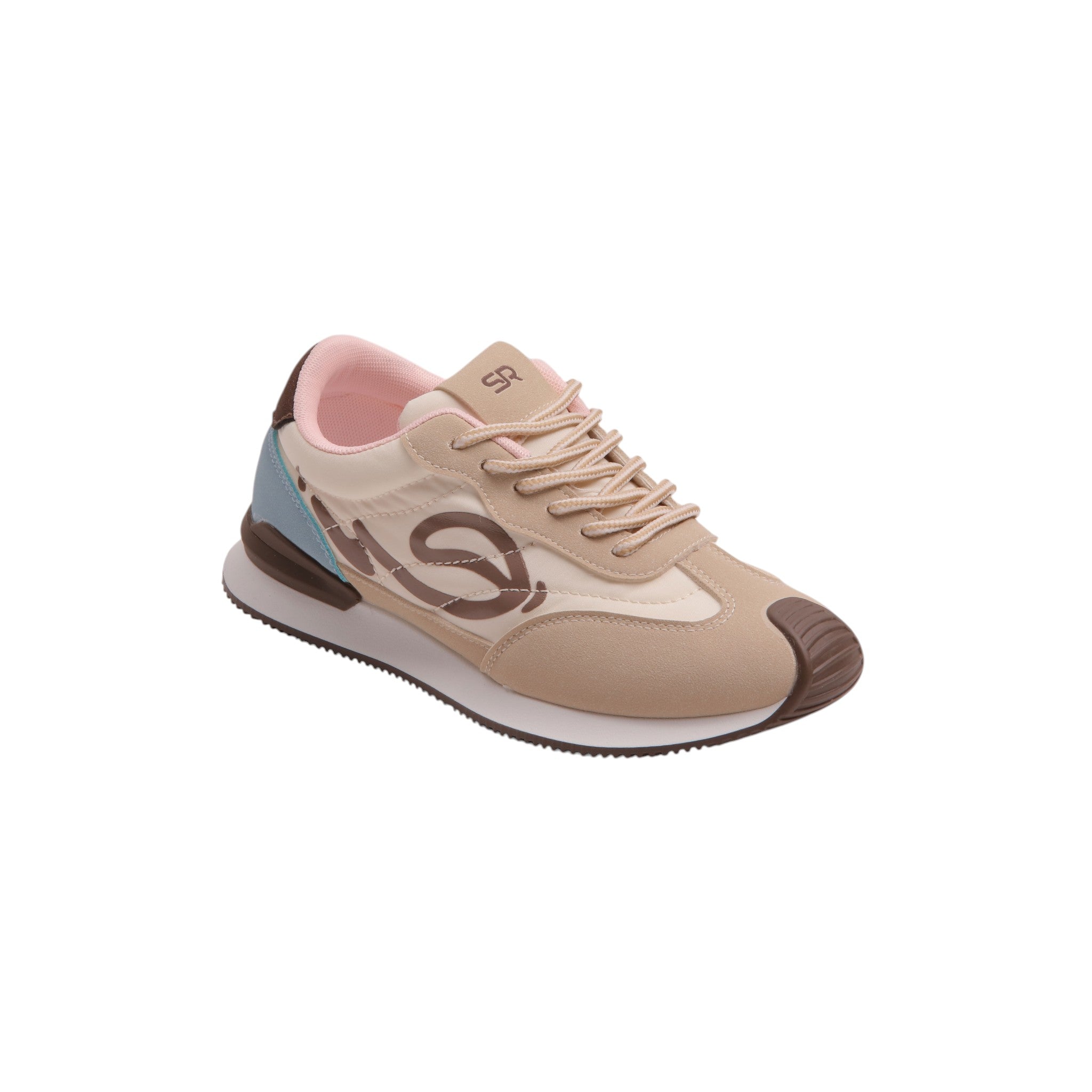 Chunky Casual Sneakers - Beige & Brown