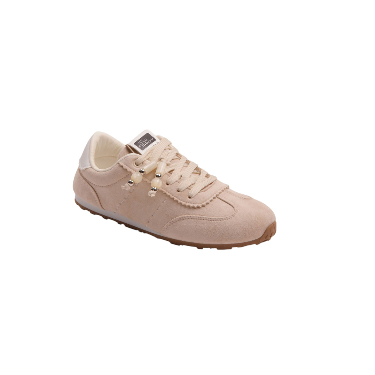 Pearl Lace Casual Sneakers - Beige