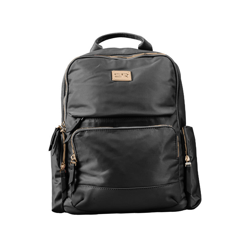 PU Leather Multi-Pocket Backpack - Black