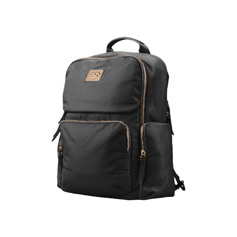 PU Leather Multi-Pocket Backpack - Black