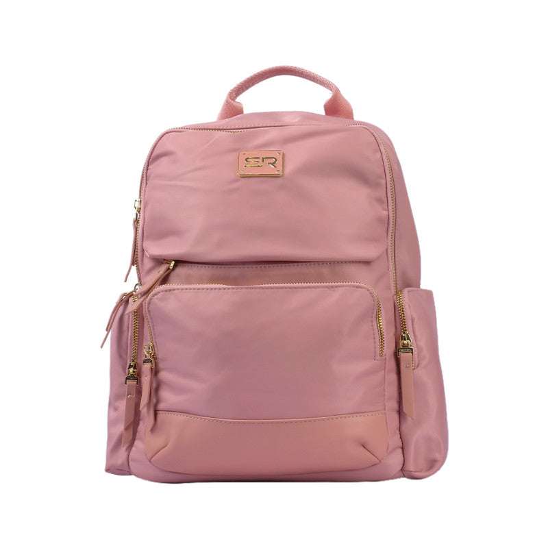 PU Leather Multi-Pocket Backpack - Pink