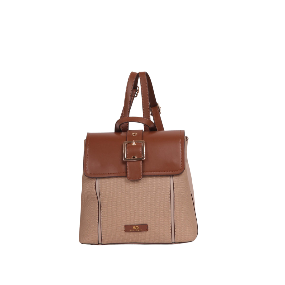 Buckle Detail Backpack - Brown
