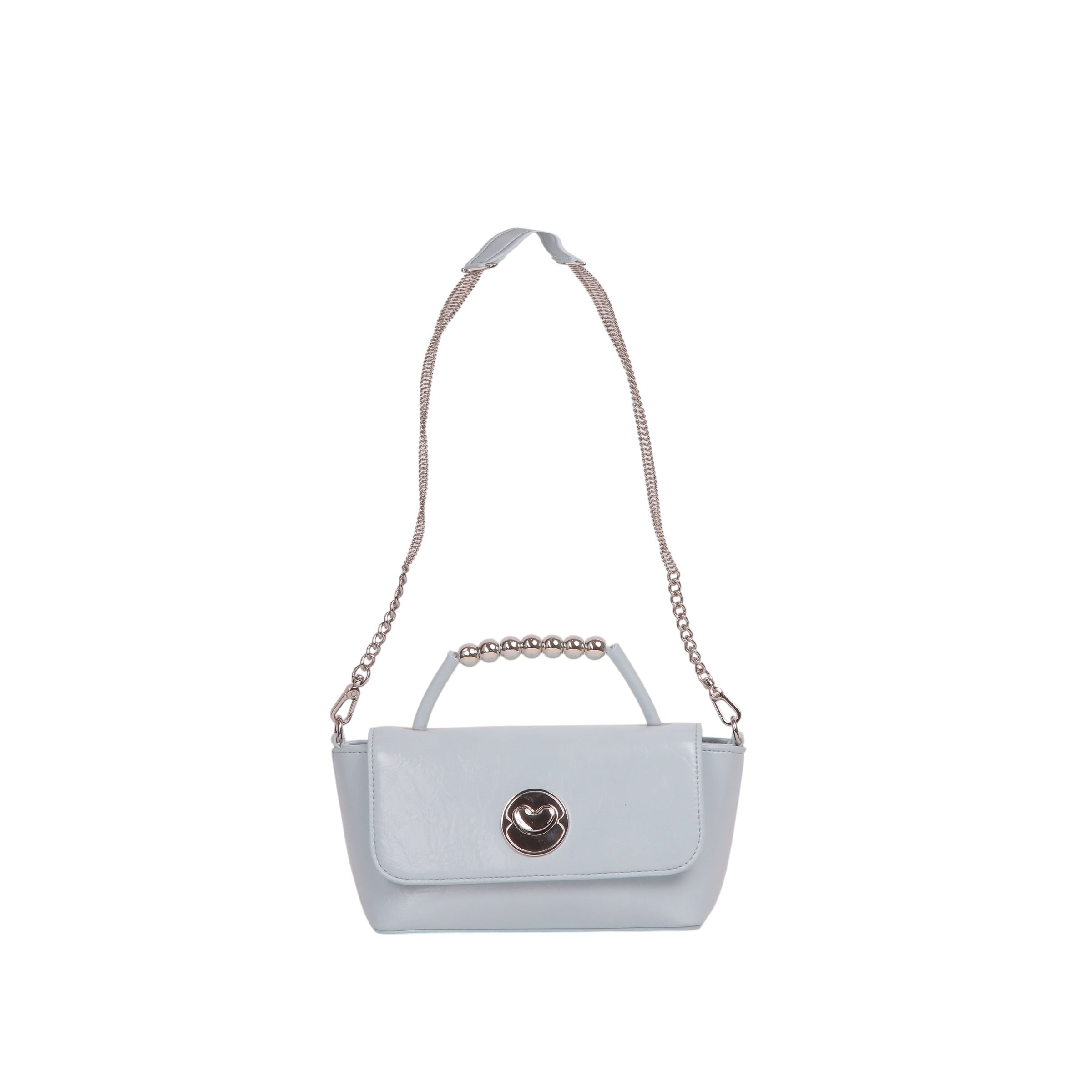 Mini Top Handle Chain Crossbody Bag - Light Blue