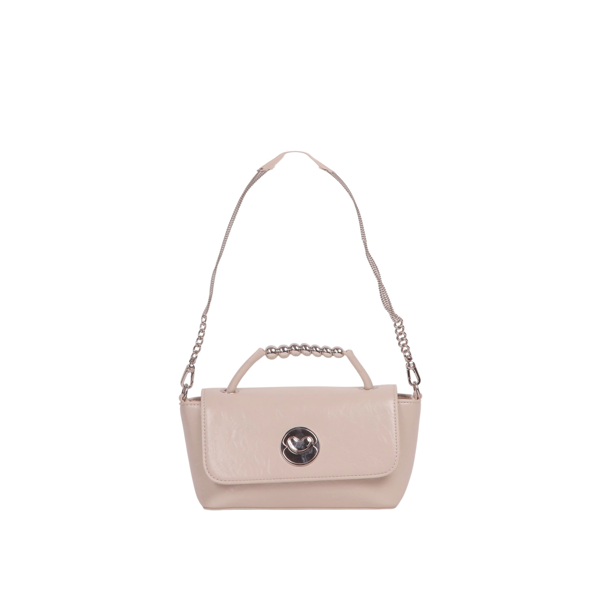 Mini Top Handle Chain Crossbody Bag - Off White