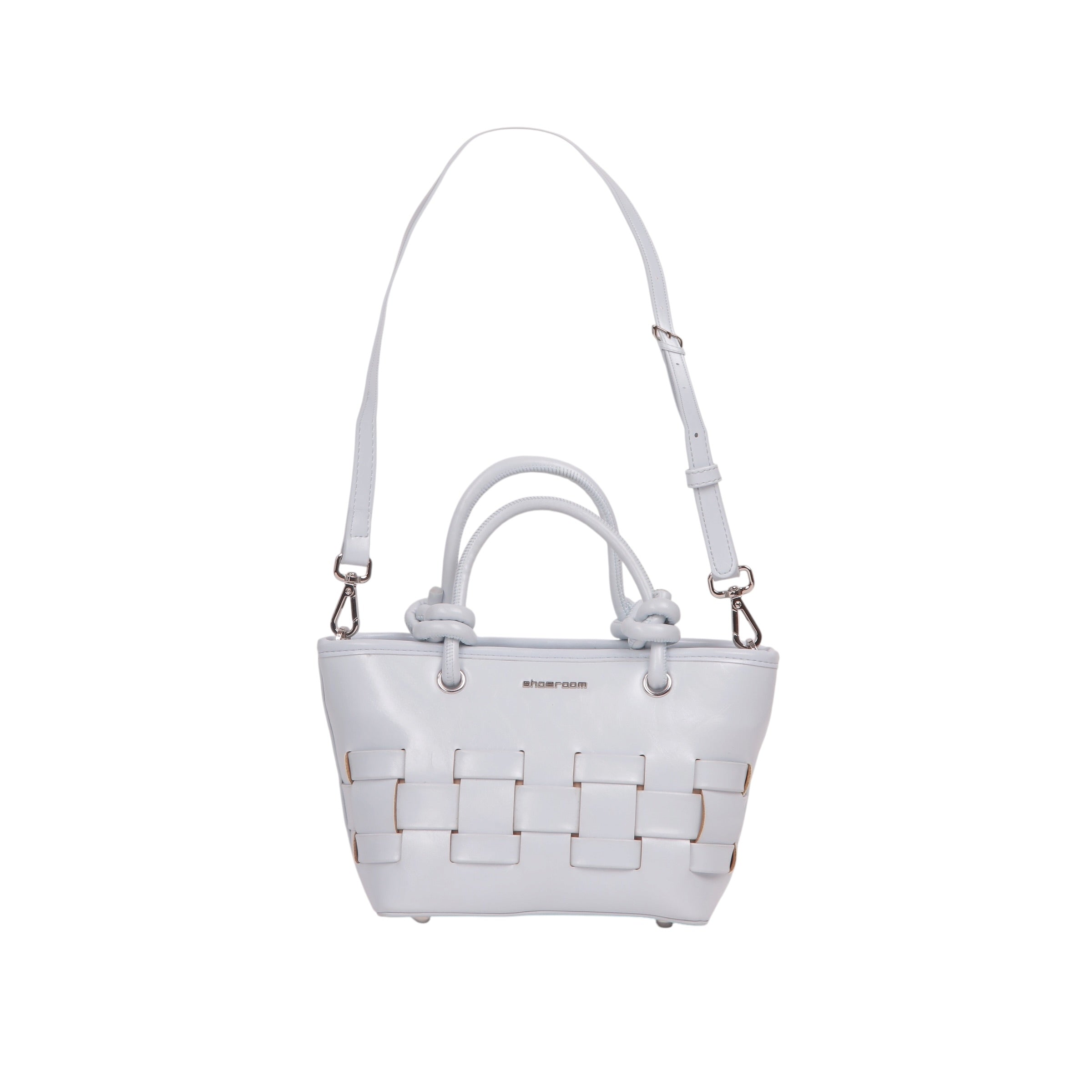 Woven Detail Mini Handbag - Light Blue