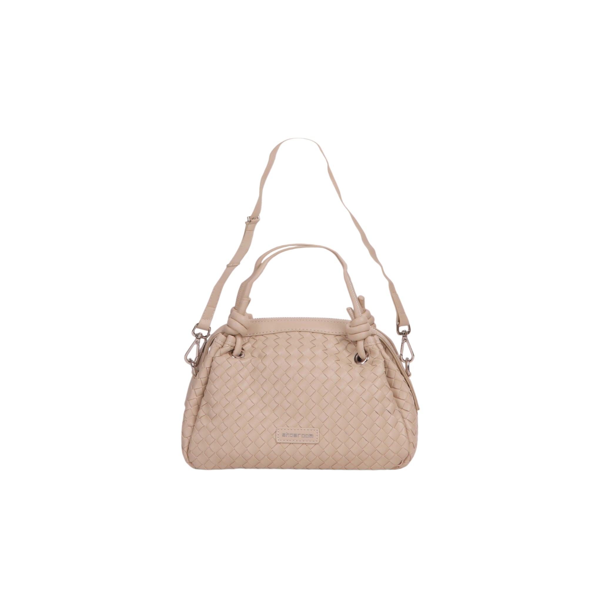 Woven Satchel Bag - Beige