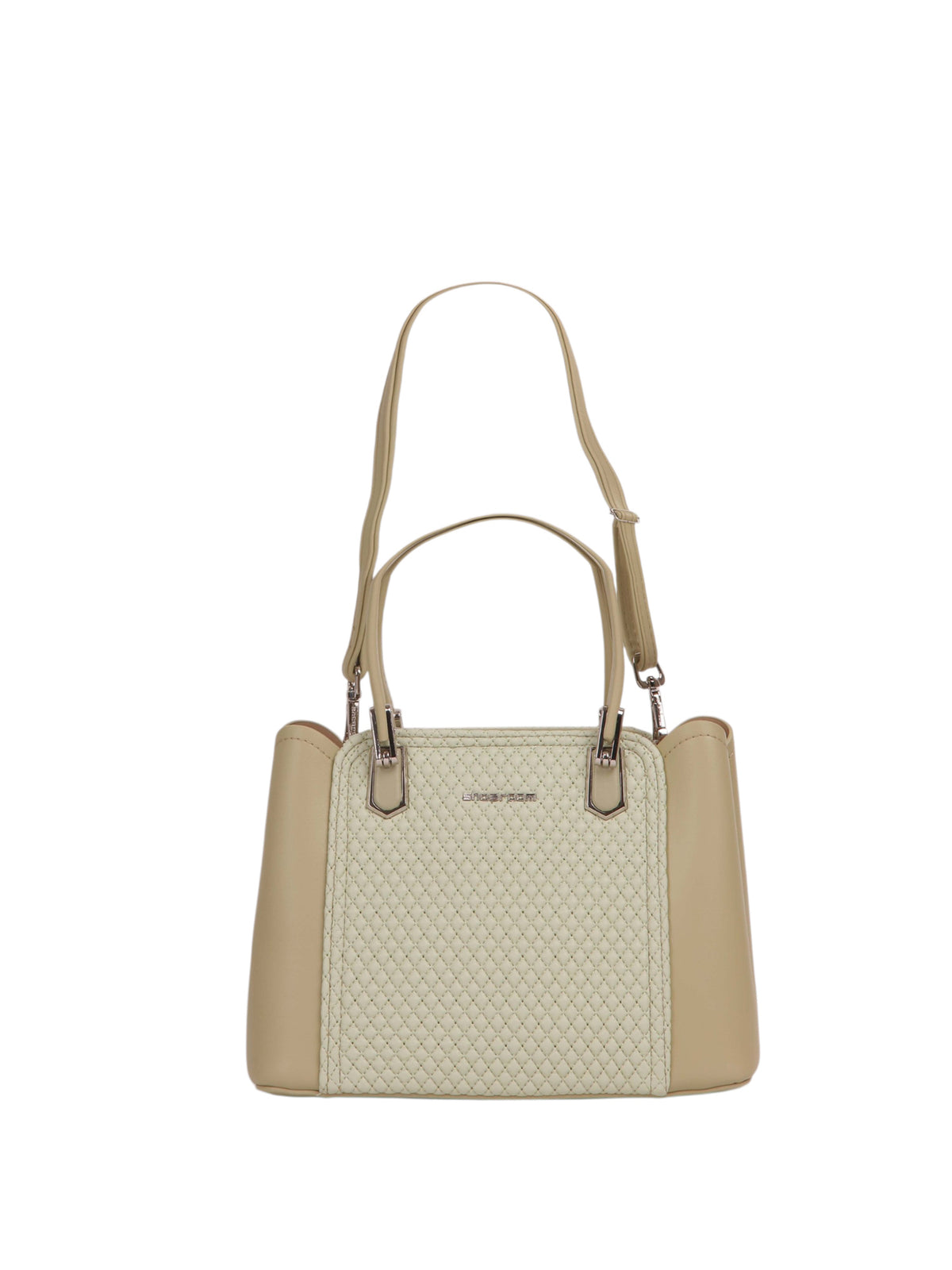 Quilted Structured Handbag - Sage Green