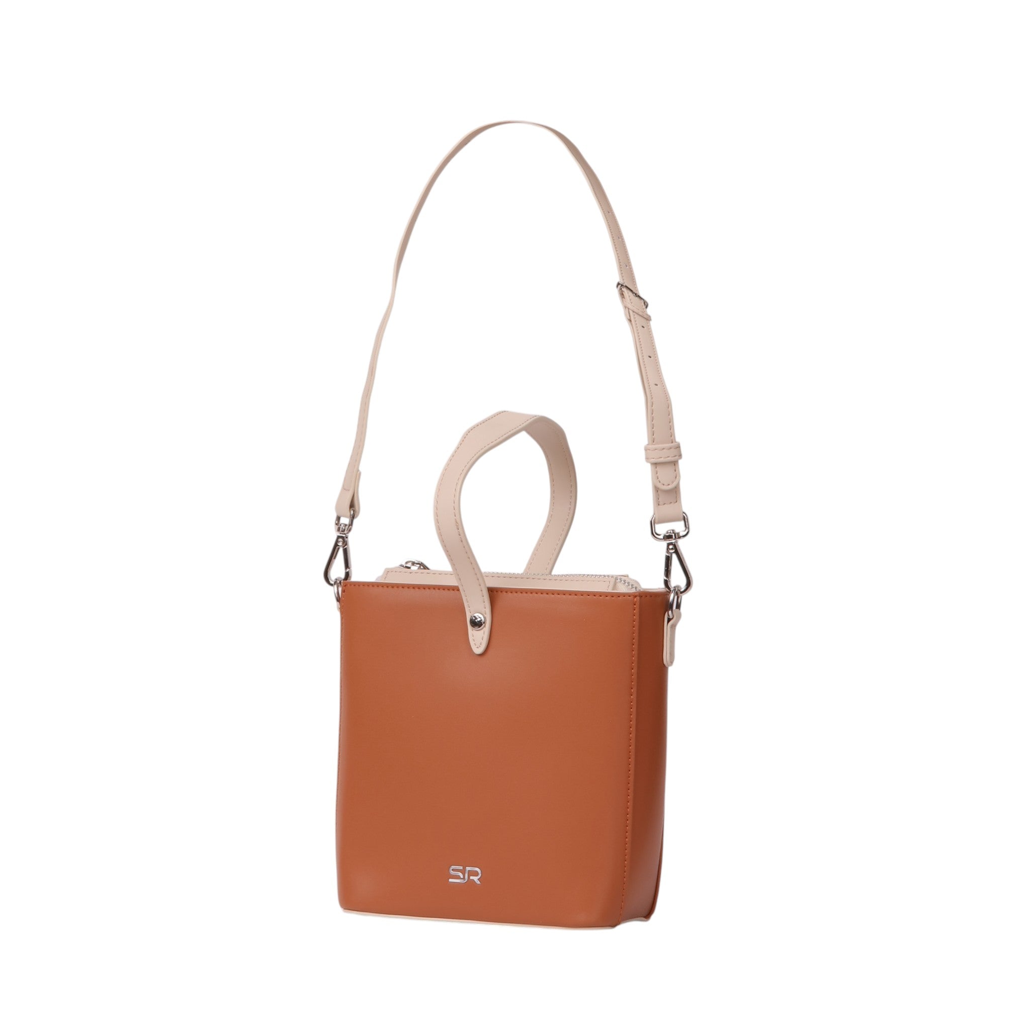 Minimal Bucket Crossbody Bag - Camel