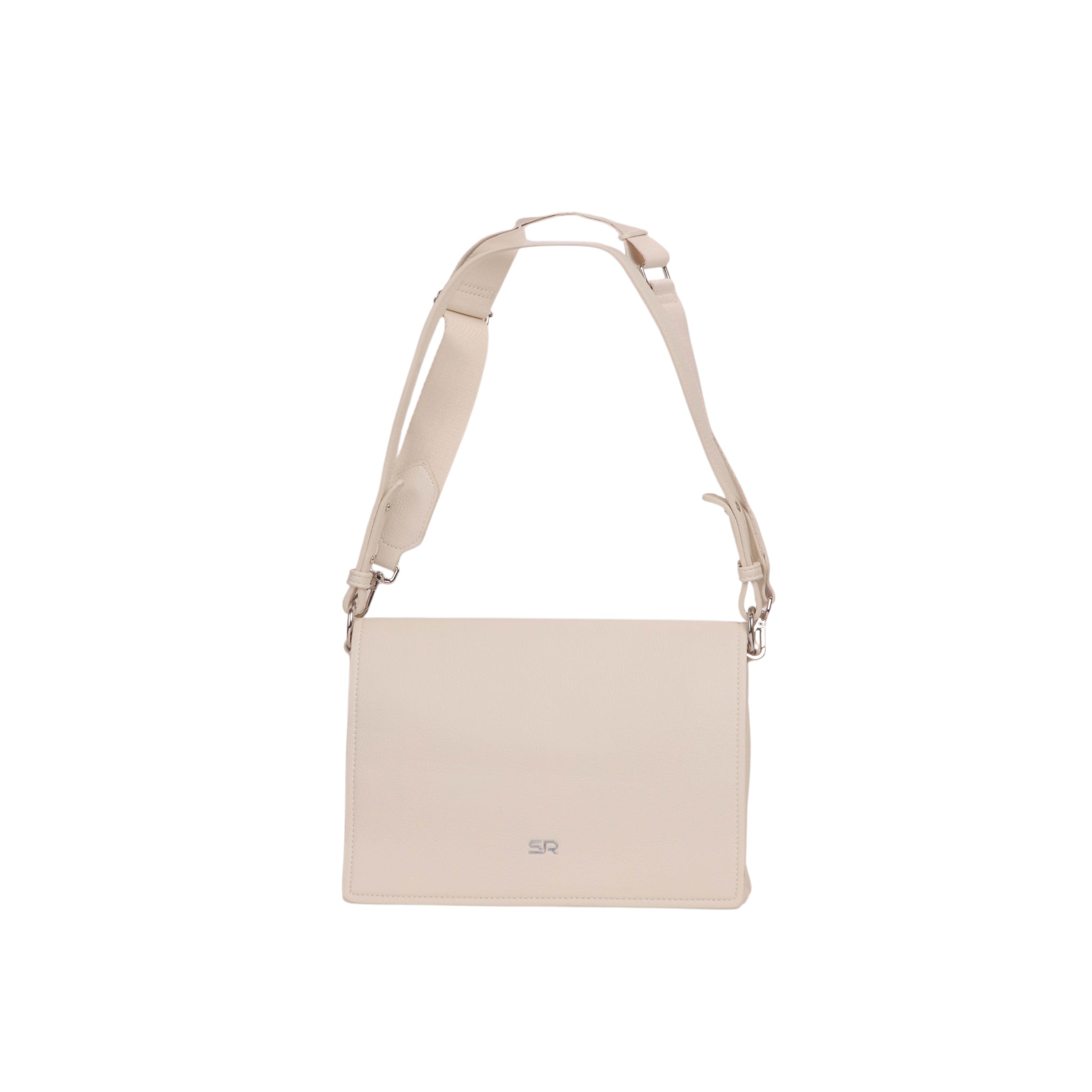 Minimal Flap Crossbody Bag - Off White
