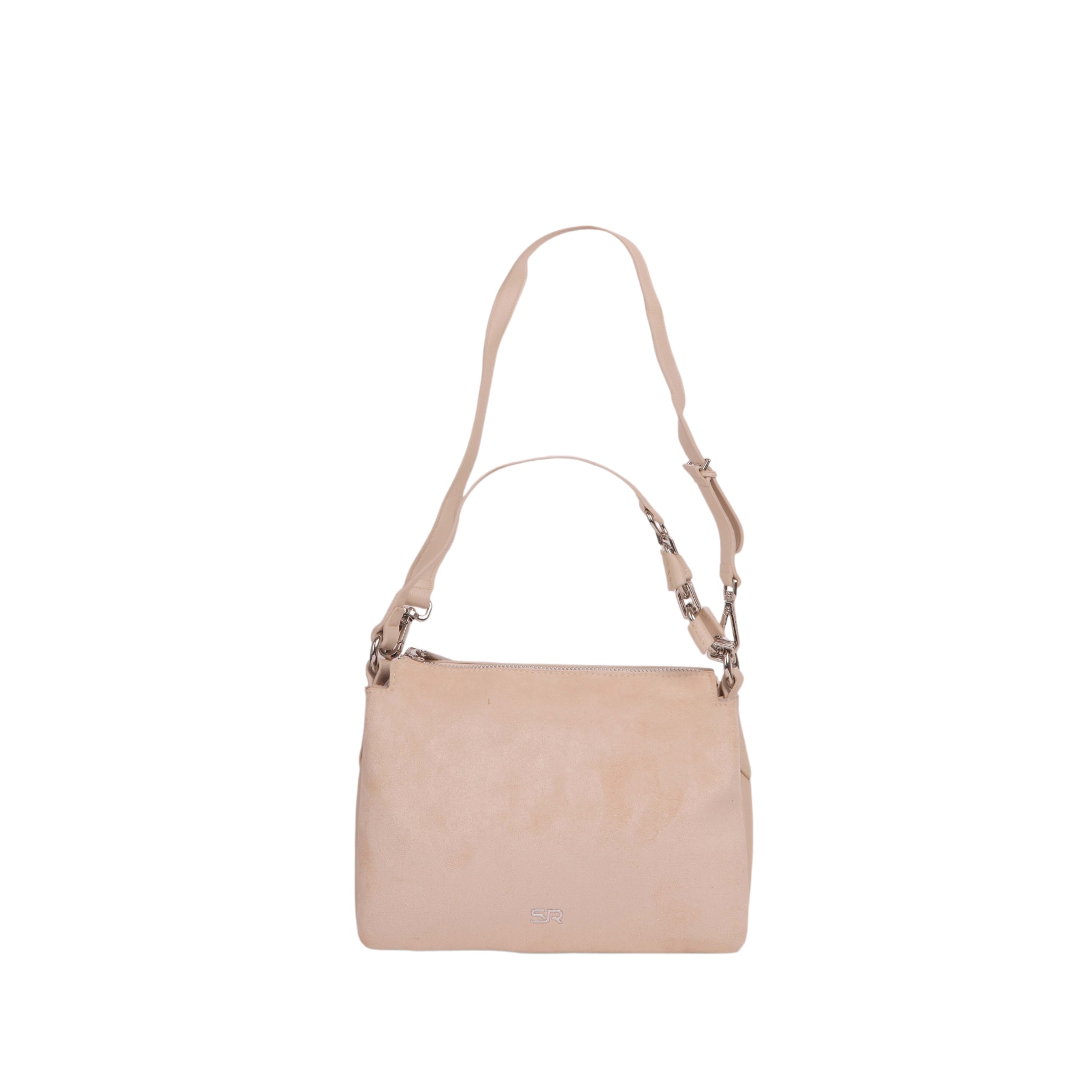 Convertible Suede Crossbody Bag - Beige