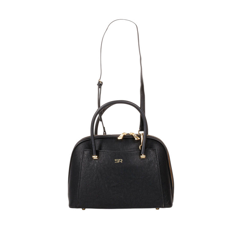 Plain Double-Zip Dome Handbag – Black (SR-B1966)
