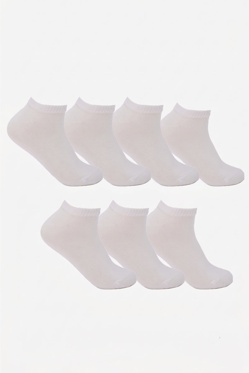 Basic Ankle Socks - 7 Pairs - White