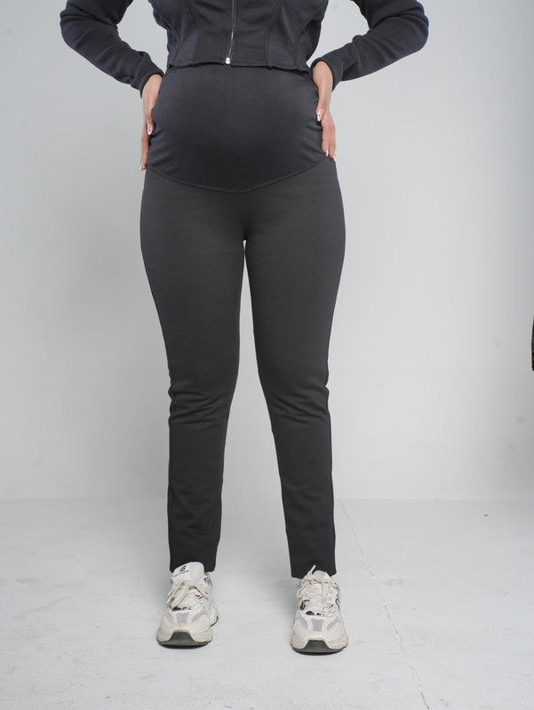 Flared Maternity Leggings - Black