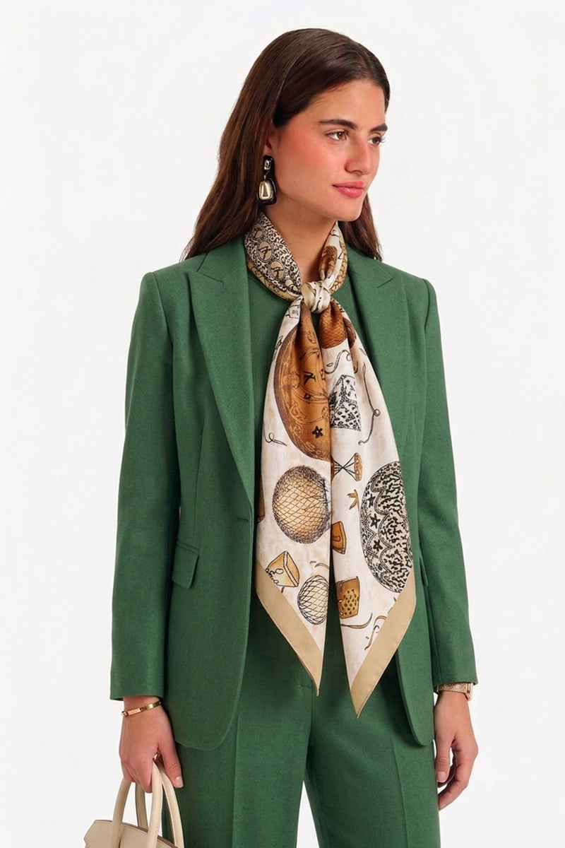 Vintage Balloon Print Scarf - Off White