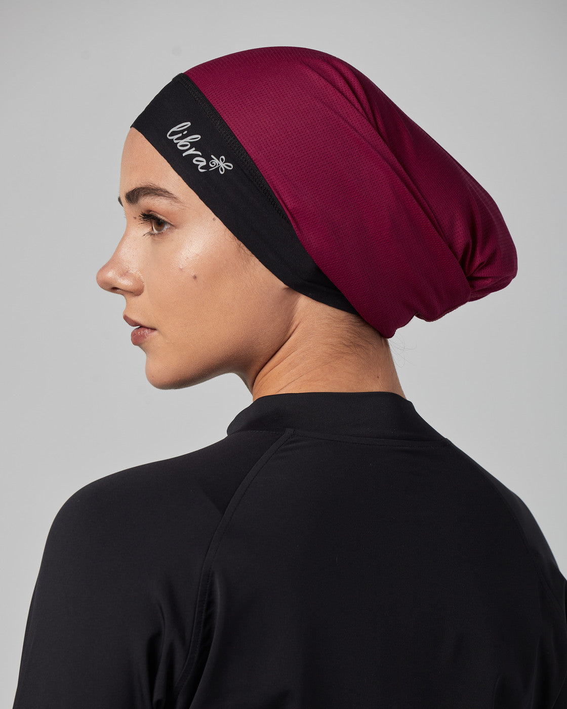 Lycra Neck free bandana - Wine Red