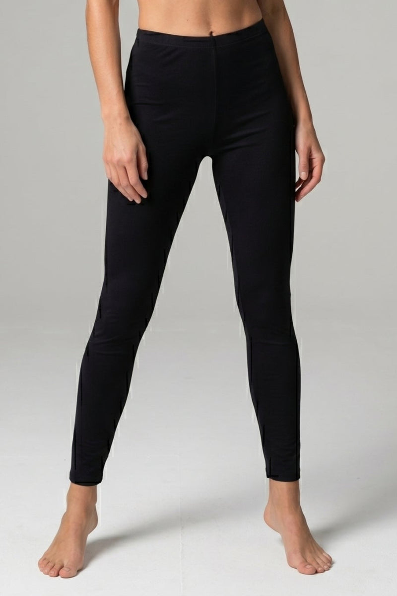 Slim Fit Elastic-Waist Leggings - Black