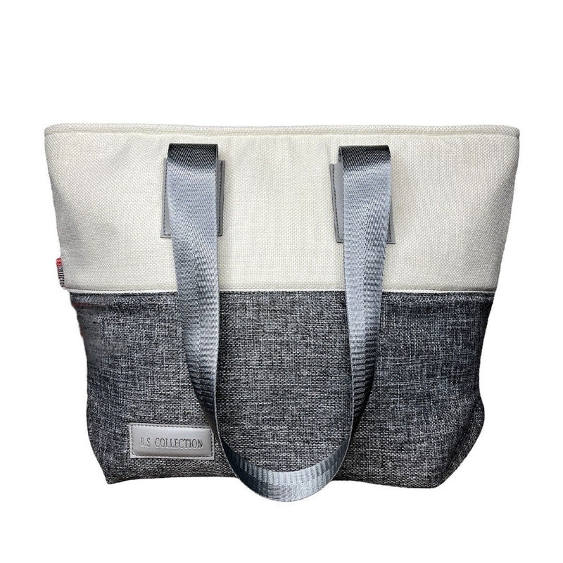 Burlap Bi-Tone Tote Bag – Grey